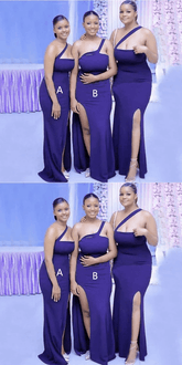 Cheap Long Bridesmaid Dresses Mismatched Mermaid Side Slit MyChicDress